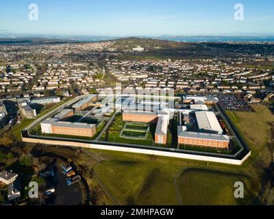 Aerial view of HMP Edinburgh prison in Edinburgh, Scotland, UK Stock ...