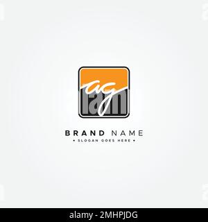 AG Signature Logo - Handwritten Vector Logo Template for AG Alphabet Stock Vector