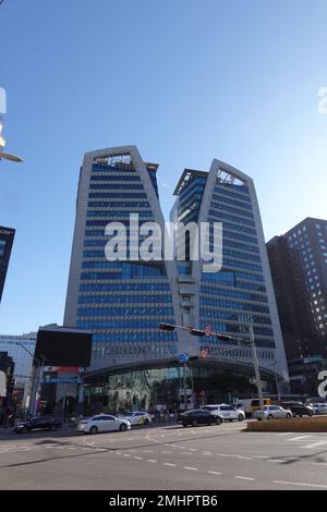 Post Tower, Jung-gu district, Seoul, Korea the headquarters of the Korean Postal System Stock Photo