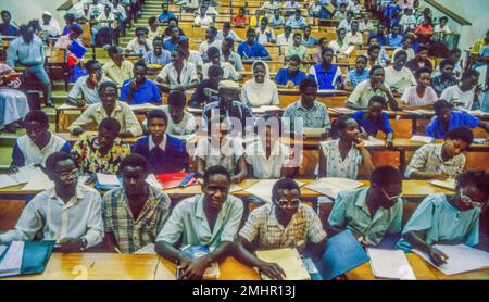 Zambia, Lusaka. Students in lecture hall of the university. Stock Photo