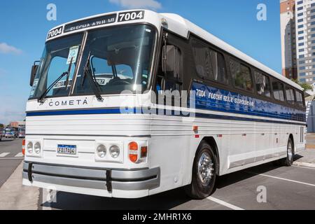 Bus vehicle CMA Cometa Scania K124 IB 2001 on display at Bus Brasil Fest  2022 show, held in the city of Barueri Stock Photo - Alamy