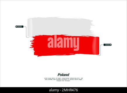 Poland national flag in grunge style Stock Vector