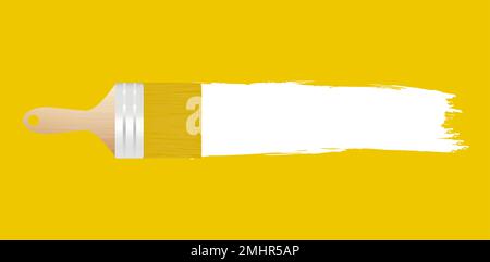 Paint brush with long stroke isolated on blue background Stock Vector