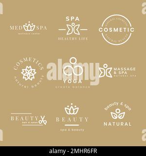 Beauty spa logo, creative modern design vector set Stock Vector