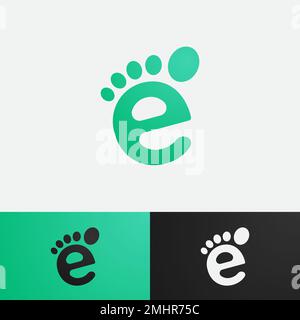 foot shaped letter E logo template with gradient color for corporate design Stock Vector