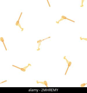 Honey spoon pattern seamless vector Stock Vector