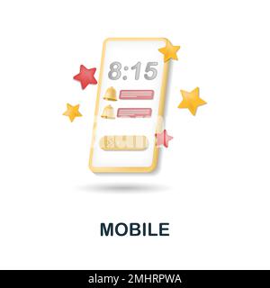 Mobile icon. 3d illustration from work place collection. Creative Mobile 3d icon for web design, templates, infographics and more Stock Vector