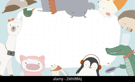 Cute animal background vector Stock Vector