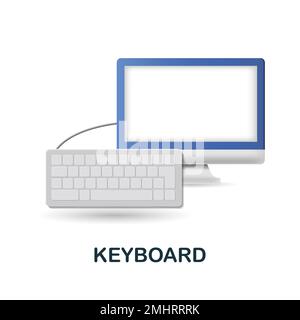 Keyboard icon. 3d illustration from work place collection. Creative Keyboard 3d icon for web design, templates, infographics and more Stock Vector