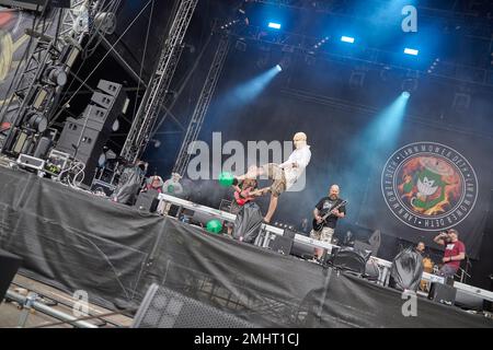 09 Jun 2018. Donnington Park, Derbyshire, United Kingdom. Lawnmower Deth Perform at Download Festival 2018. Credit: Will Tudor/Alamy Stock Photo