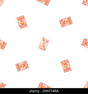 Orange bubble gum pattern seamless vector Stock Vector
