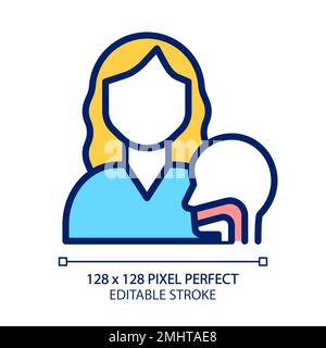 Otorhinolaryngology pixel perfect RGB color icon Stock Vector