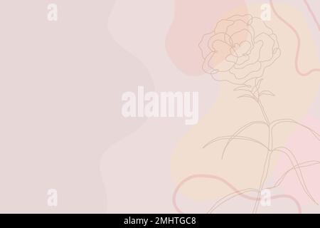 Simple flower background vector on pastel pink wallpaper with roses Stock Vector