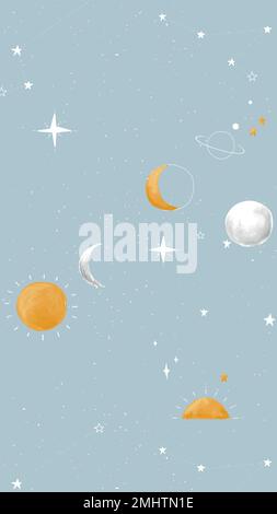 Galaxy iPhone wallpaper, mobile background, cute space vector Stock Vector