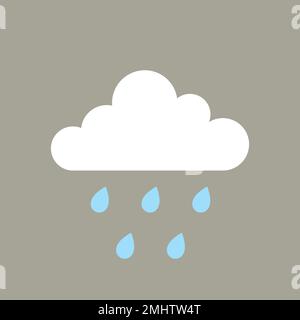 Rain element, cute weather clipart vector on grey background Stock Vector