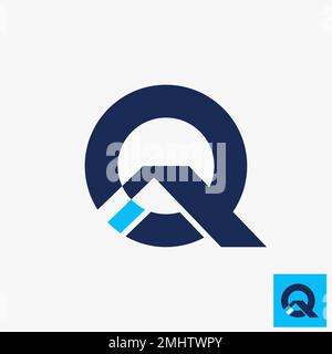 Simple and unique letter or word Q font in creative circle line graphic icon logo design abstract concept vector stock  related typography or monogram Stock Vector