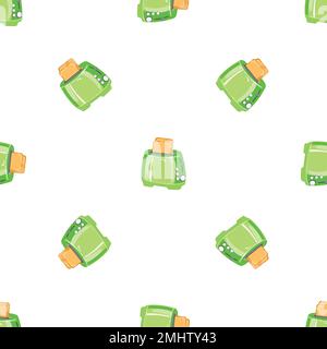 Green toaster pattern seamless vector Stock Vector