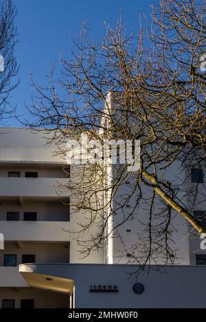 Lawn Road Flats, known as the Isokon building, by Wells Coates, 1934, Belsize Park, London Stock Photo