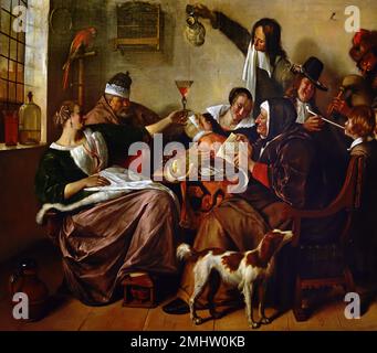 As the Old Sing, So Pipe the Young' 1668-1670 ,Jan Steen 1626 - 1679  Dutch Netherlands Stock Photo