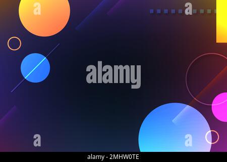 Geometric circle background, desktop wallpaper with multicolors vector Stock Vector