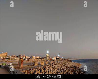 Dwarka/Dwarkadhish Temple Beach/Arabian sea/Gujarat Stock Photo