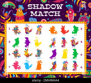 Flower shadow matching game template illustration Stock Vector Image ...