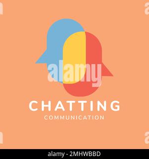 Chat application logo template, business branding design vector, chatting communication text Stock Vector
