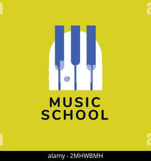 Music school logo template, entertainment business branding design vector Stock Vector