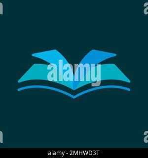 Open book icon, education symbol flat design vector illustration Stock Vector