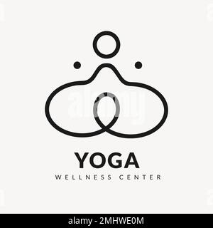 Yoga wellness center logo template, creative modern design vector Stock Vector