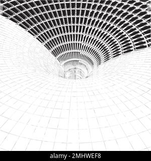 Abstract Tile And Grid Tunnel Constructions Structure Vector Stock Vector