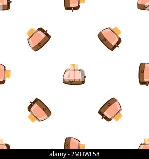 Breakfast toaster pattern seamless vector Stock Vector