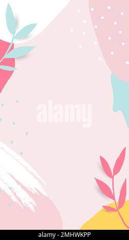 Colorful leafy Memphis frame vector Stock Vector
