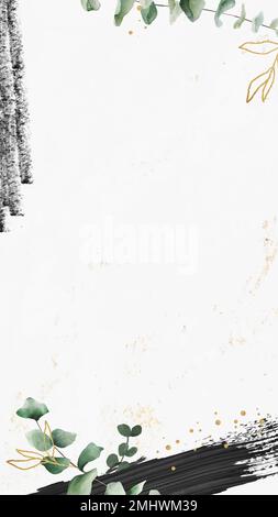 Eucalyptus leaf pattern on white background mobile phone wallpaper vector Stock Vector