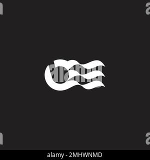 letter b  fly wind flag ribbon logo vector Stock Vector