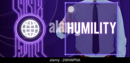 Sign displaying Humility. Internet Concept being Humble is a Virtue not ...