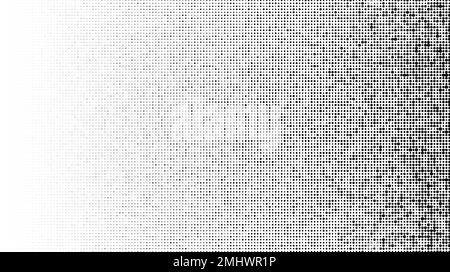 Grain stippled gradient. Faded stochastic dotwork texture. Random grunge noise background. Black dots, speckles or particles wallpaper. Halftone Stock Vector