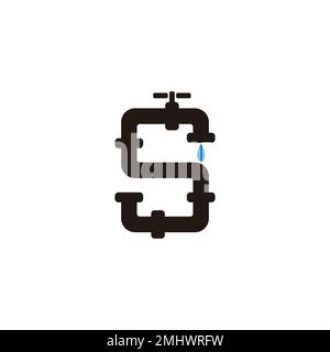 letter plumbing faucet water logo vector Stock Vector