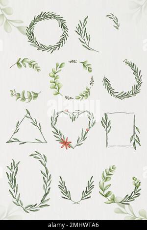 Floral wreaths collection vector Stock Vector