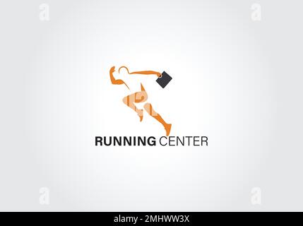 Running Man abstract Delivery Sport Fitness Logo design vector template Stock Vector