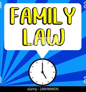 Sign displaying Family Law. Concept meaning the branch of law that deals with matters relating to the family Stock Photo