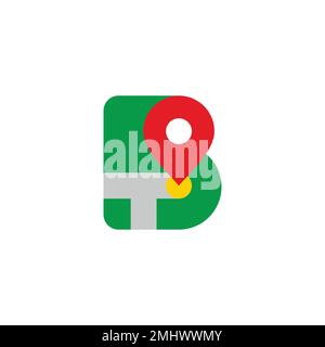 letter b street map pin location vector Stock Vector