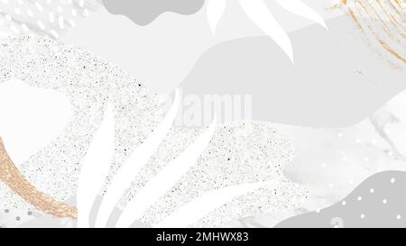 Grayish botanical Memphis pattern background vector Stock Vector