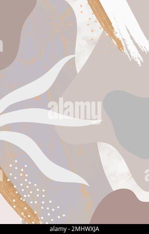 Brownish botanical Memphis pattern background vector Stock Vector