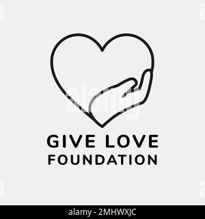 Charity logo template, no-profit branding design vector Stock Vector