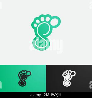 foot-shaped letter S logo template with gradient color for corporate design Stock Vector
