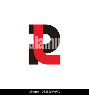 letter pl linked simple colorful geometric logo vector Stock Vector