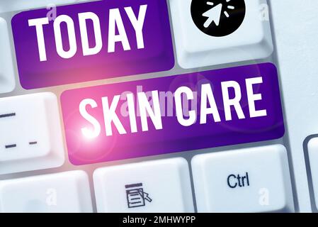 Handwriting text Skin Care. Business showcase things that you do or use to keep your skin healthy and attractive Stock Photo