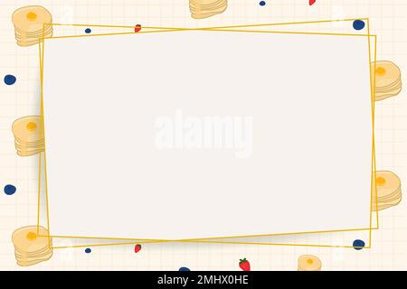 Vector paper frame on food pattern background Stock Vector