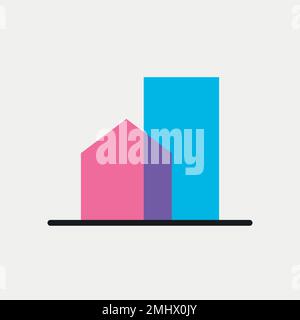 Building icon, architecture symbol flat design vector illustration Stock Vector